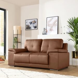Shannon 2 Seater Sofa, Tan Premium Leather