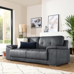 Shannon 3 Seater Sofa, Vintage Grey Premium Leather