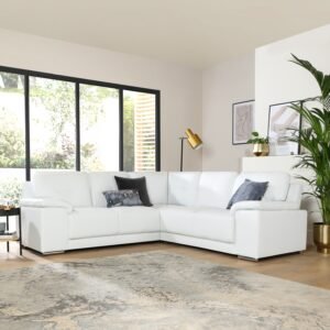 Shannon Corner Sofa, White Premium Leather