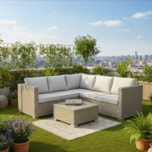 Corner rattan Sofa Set with Ice Bucket