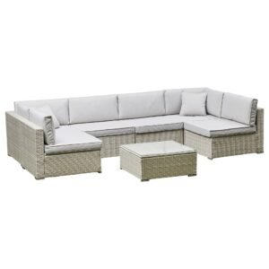 U-shaped 6-seat Rattan Sofa Set