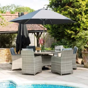 Katie Blake Milan 6 Seat Dining set with 1.4m Round Table in Grey